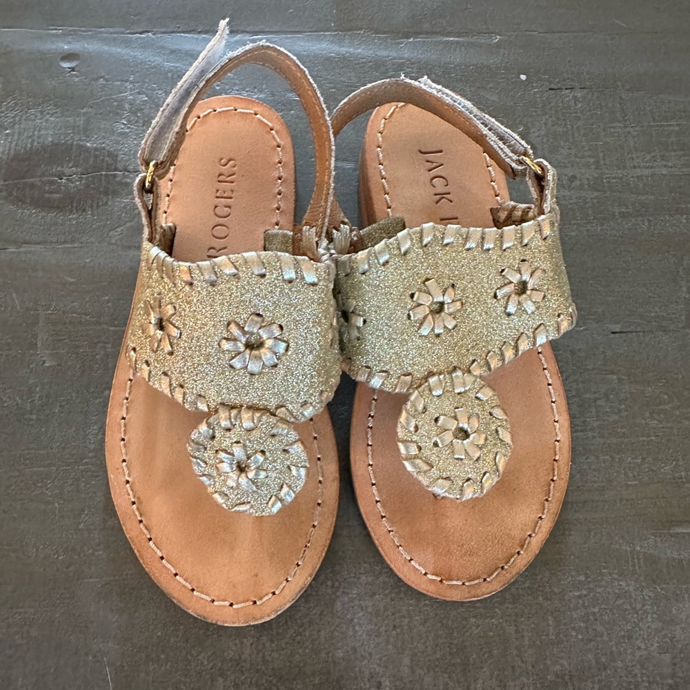 Girls Jack Rogers Sandal in Sparkle Gold